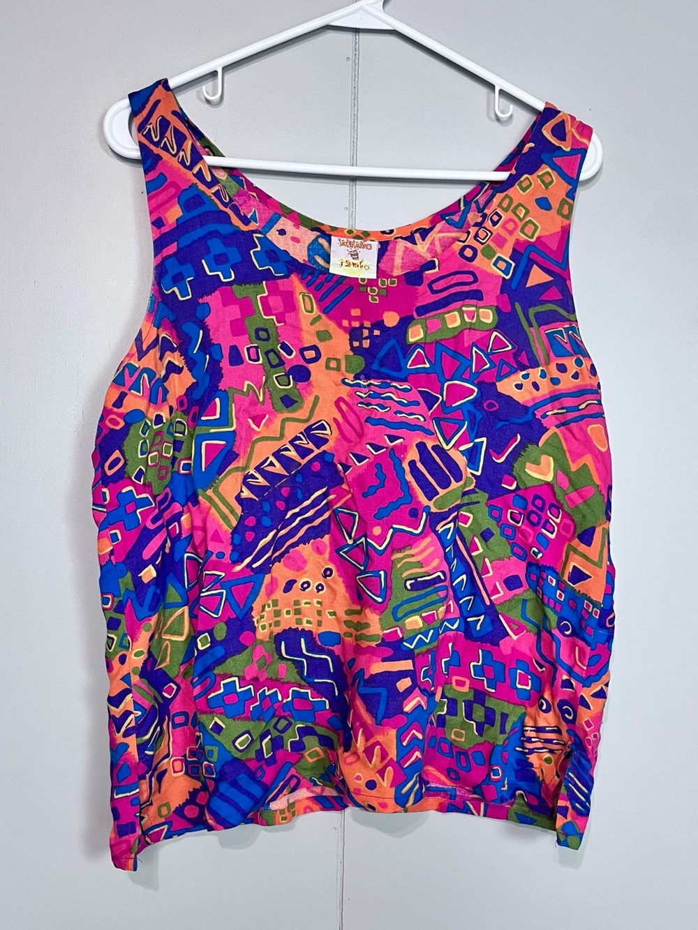 Vintage Mambo Jambo Barbados Abstract Tropical Tank Top Size Medium